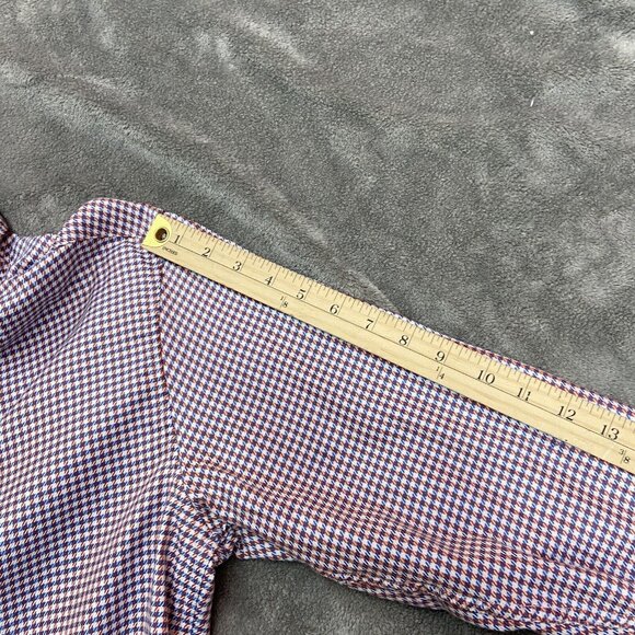 Robert Graham Button Up Shirt Mens Large Flip Cuff Houndstooth Long Sleeve - Picture 16 of 16